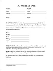 Bill of Sale Form