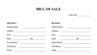 general bill of sale form thumb