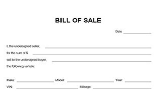 Bill Of Sale Form Car