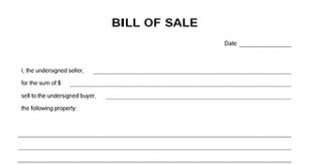 Blank Bill Of Sale Form