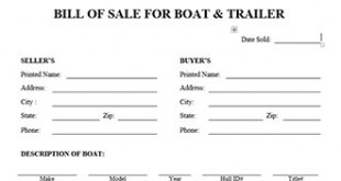 Bill Of Sale For Boat And Trailer