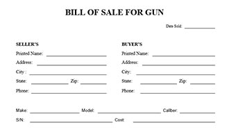 Gun Bill Of Sale Form