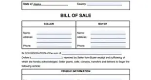 alaska bill of sale form
